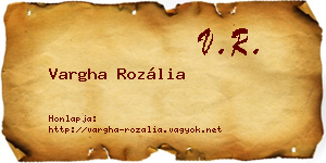 Vargha Rozália névjegykártya